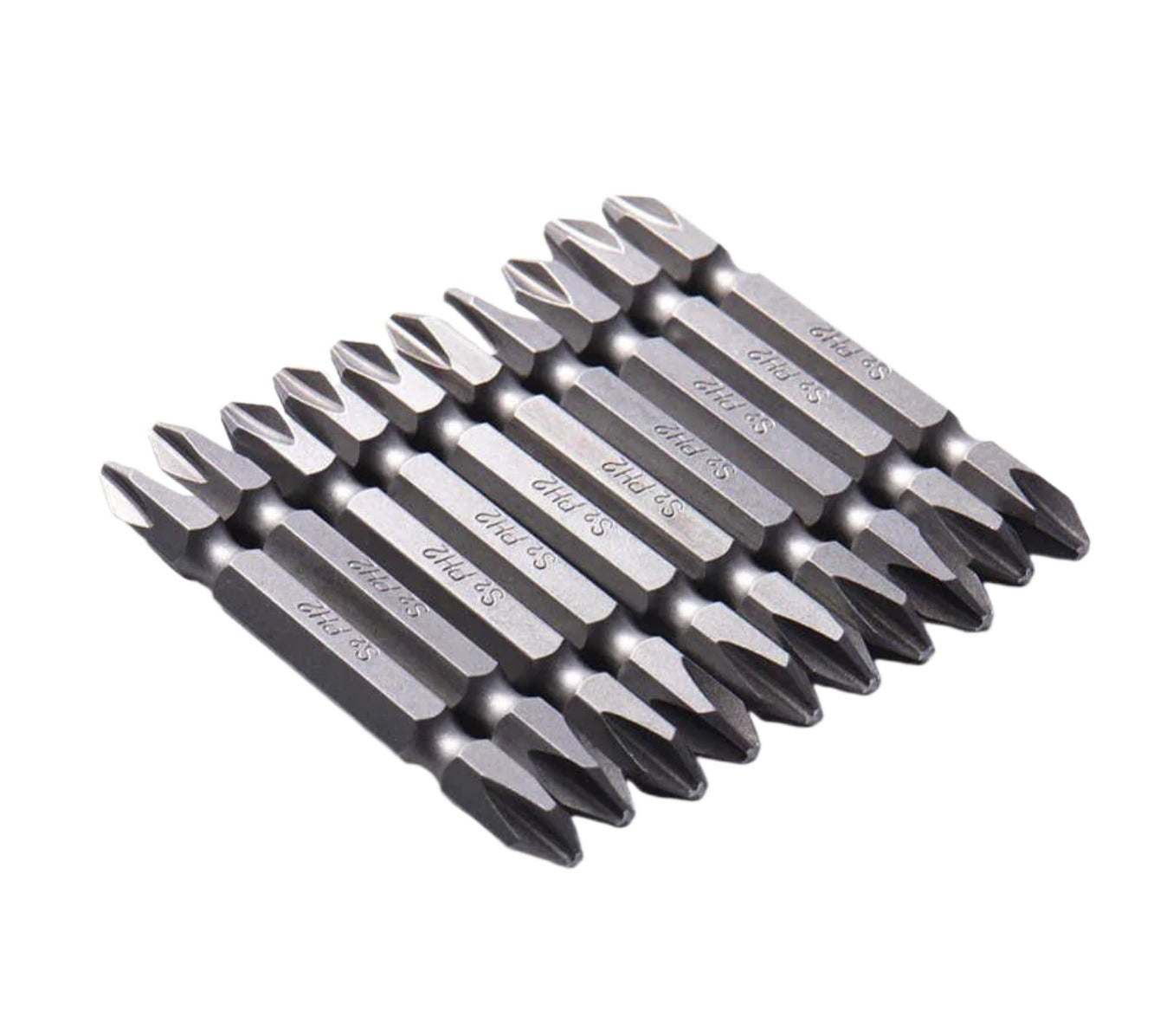 10pc 65mm Screwdriver Bit Double End Magnetic PH2 Screw Bit for Electric Screwdriver Drill Machine Drilling Machine Bits Steel Bit for Screwdriver