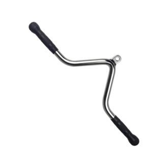 Solid Steel Multi Purpose V Bar with Comfortable Grip – Heavy Duty Gym Handle for Cable Machines – Biceps, Triceps, Back Workout – Home Gym Fitness Equipment – Silver – Durable & Non-Slip Grip
