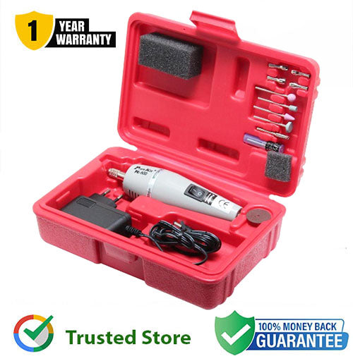 Mini Drill Grinder Machine Kit with Adaptor - Mini Grinder Drill Pen Drill Small Drill Maching Small Grinding Machine Multi-Purpose Rotary Tool Set for Drilling, Engraving, Polishing & Grinding with 1 Year Warranty