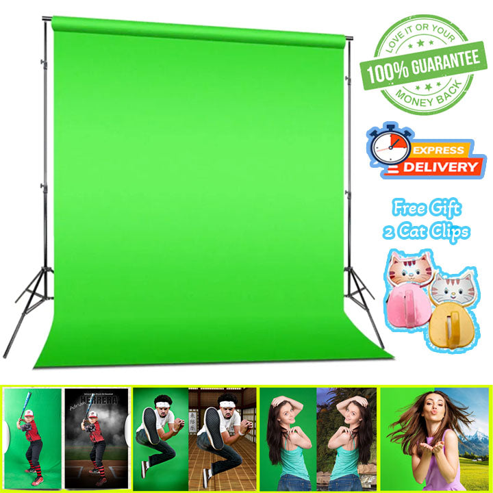 Chromakey Green Screen Studio Backdrop Ultra Key Green Chroma key Video Background Removing Backdrop with 2 Adhesive Wall Clips Video vfx Video editing background editing video frame photoshoot camera recording background