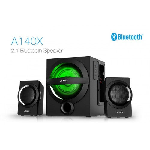 F&D 2.1 Speaker System – Model A140X – Powerful Bass, Bluetooth Connectivity, USB/SD Card Support, and Remote Control