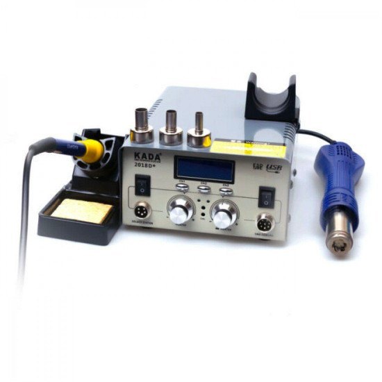 2018D+ SMD BGA Rework Station with 2-in-1 Hot Air Gun and Soldering Iron for Precision Welding