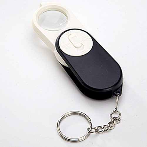 Electrica Portable Hand-Held Magnifier Glass with LED Lights - 4X/5X/10X Exclamation Mark Type Magnifier for Reading, Soldering, Watch Working