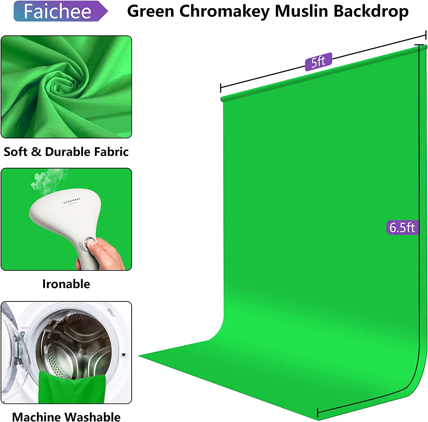 10x10 feet Green Screen Chroma Key Studio Backdrop in all colours Video Photo Background Removing Sheet non-woven fabric-Professional for Photo Studio