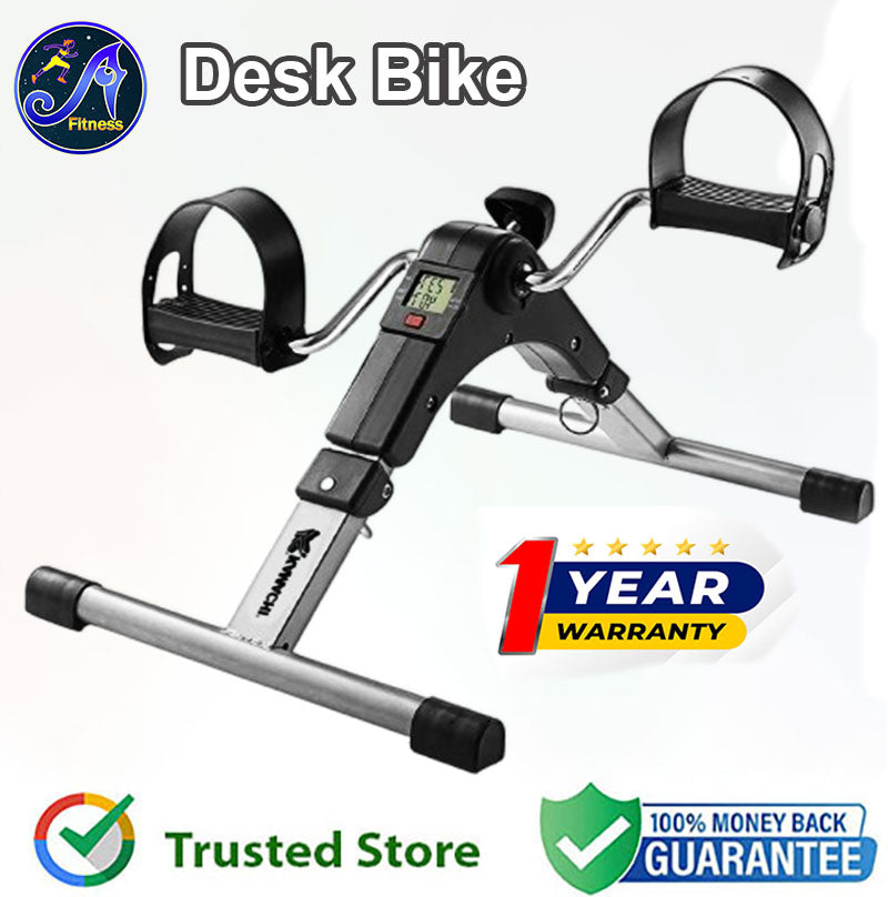 Pedal Exerciser for Seniors Desk Bike Cycle - Foot Pedal Exerciser - Foldable Portable Foot, Hand, Arm, Leg Exercise Pedaling Machine - Folding Mini Stationary Bike Pedaler, Fitness Rehab Gym Equipmen