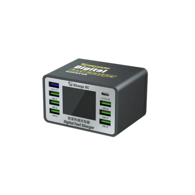 Mechanic iCharge 8A/8C: 8-Port USB Smart Charger with Digital Display, Fast Charging, and QC3.0/PD Protocol Support
