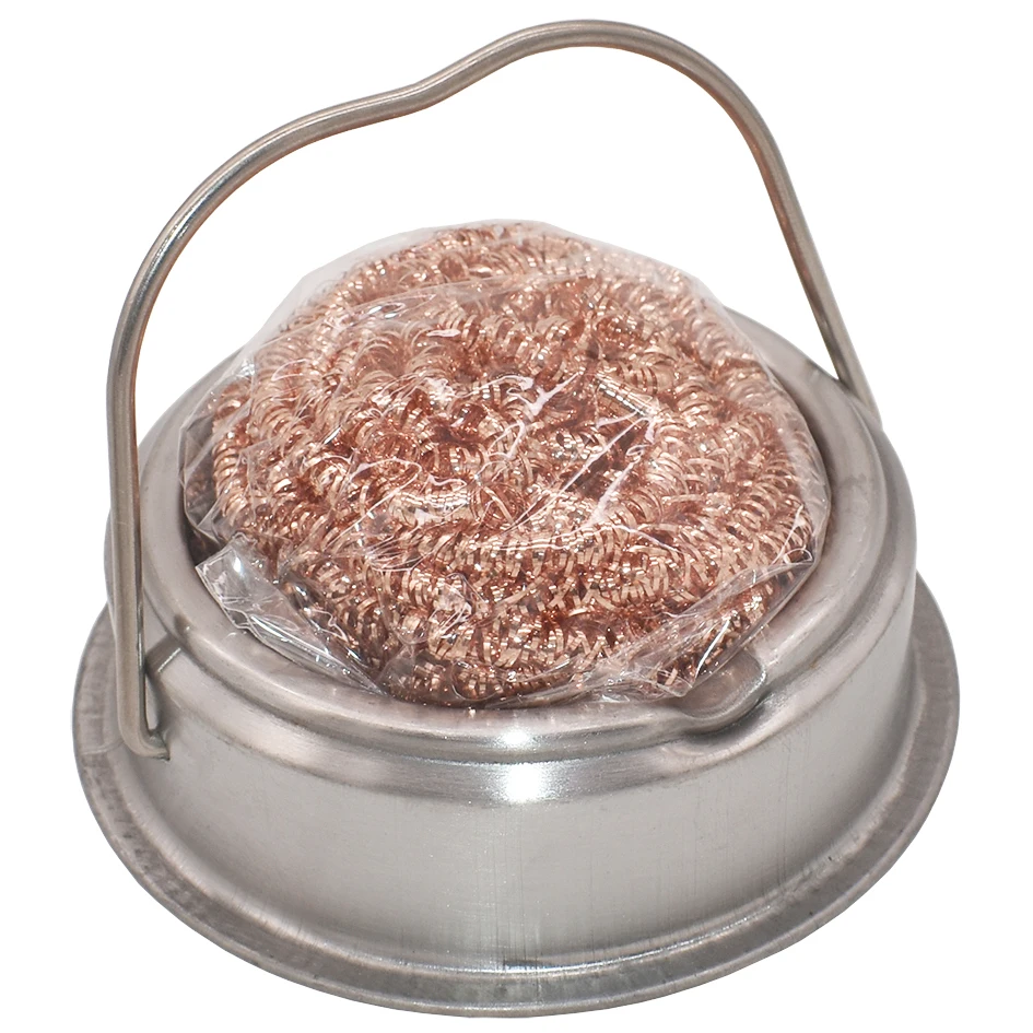 Solder Iron Tip Cleaner Tool with Tin Cleaning, Steel Wire Sponge Balls for Welding and Soldering