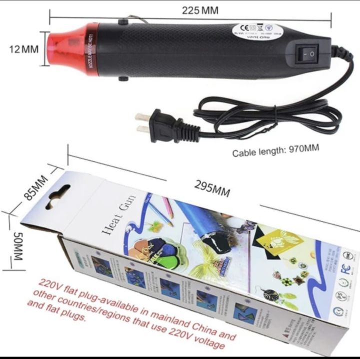 Mini Heat Gun Handheld Dual Temperature Hot Air Tool for Shrink Wrapping, Embossing, Craft Projects, Sticker Removal, Resin Art & Craft DIY Tools High Quality Mini hot heat tool premium quality Mini Heat Gun Temperature 392℉&662℉ Multi-Purpose Hot Air Gun