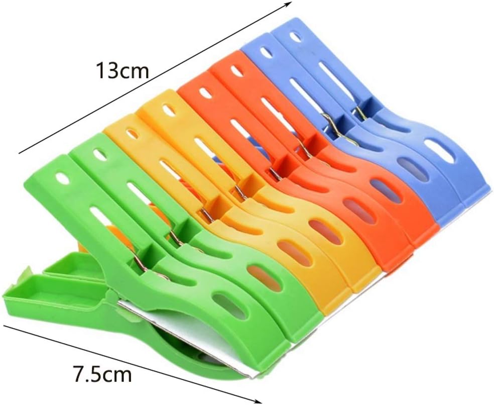 Pack of 32 Cloth Hanging Clips Pegs Plastic Clothes Hanger Background Clips Holder Backdrop Pegs Clamps Plastic Clothes Hanger Clip Laundry Clothes Beach Towel Pin, Spring Clip Large Clip Pack of 32