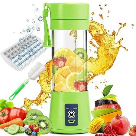 USB Rechargeable 6-Blade Juicer Blender - Electric Power Mixer for Juice, Shakes, and Smoothies - Mini Milkshake Smoothie Maker for Fresh Fruits Juices - Ideal for Gym and Outdoor Use