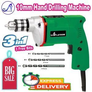 Pure 100% Copper Simple Electric Drill Machine With 3 Free Drilling Bits Electric Air Blower Toolkit Hand Tools With -1 Year warranty