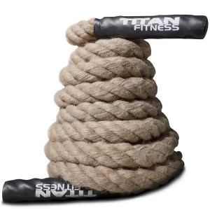 Titan Fitness 20ft Heavy Battle Rope 1.5" W HD Manila Hemp Climbing WOD training